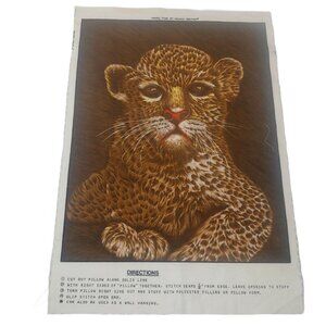 Wild Leopard Fabric Panel by Time Wesco Reltex Brown Animal Sewing Vintage Sew